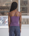 BASERANGE ribbed cotton camisole from the TONI and TOTV collections. Made in Portugal. BAS-TTNI-CR-AU25-VENET PURPLE (TONI TTNI)